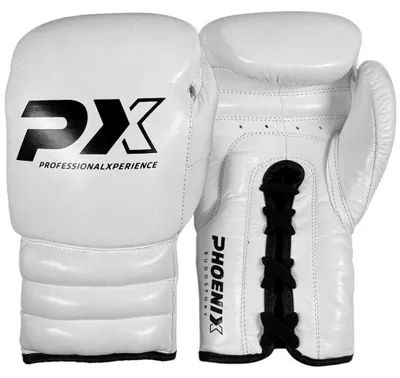 Produktbild von PX Boxhandschuhe Wettkampf Leder - Weiß(10 Unzen)