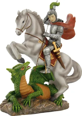 Produktbild von Heiligenfigur Heiliger Georg 20 cm Polyresin Deko Figur