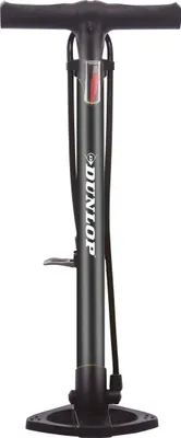 Produktbild von Dunlop Fahrradpumpe 12Bar - Luftpumpe Fahrrad für Dunlop-, Schrader- und Französisches Ventil - Standluftpumpe inkl. Adapter für Wasserspielzeug und Bälle - Roller- und Autoreifen - 67,5 x 22,1 cm