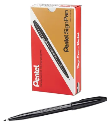 Image de Pentel Sign Pen stylo fin Noir 12 pièce(s)
