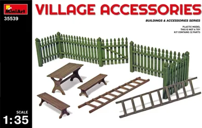 Produktbild von MiniArt 1:35 Zubehör-Set Dorf Plastik Modellbau