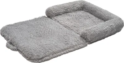 Produktbild von SucceBuy Hundebett für Menschen und Hunde, 181x111x24 cm, Memory-Schaum-Bett in Übergröße, mit Seitentasche, Griff und Reißverschluss, abnehmbarer, maschinenwaschbarer Bezug, weicher Hochflor, Dunkelgrau