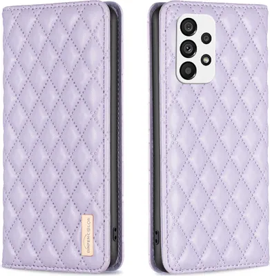 Image de Galaxy A73 5G Case, Elegant Flip Leather Case with Card Slots and Stand for Samsung Galaxy A73 5G Purple
