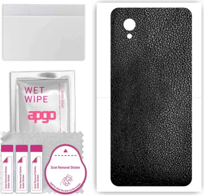 Produktbild von apgo Rückseite Schutzfolie, Skin, kompatibel mit Alcatel 1 Ultra, Hinten Displayschutzfolie aus Vinylfolie, kratzfest, einfache Montage - Schwarzes Leder
