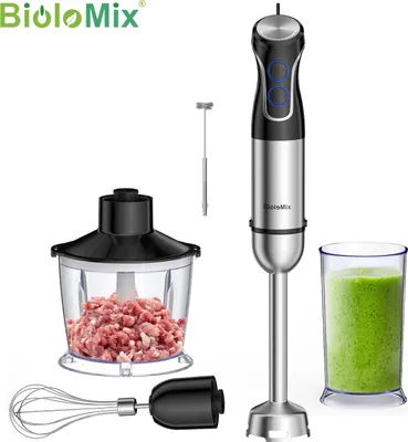 Image de Mixeur plongeant, Puissance 1500W, Lames en acier inoxydable SUS 304, HB-3315, Prise EU, 5 en 1