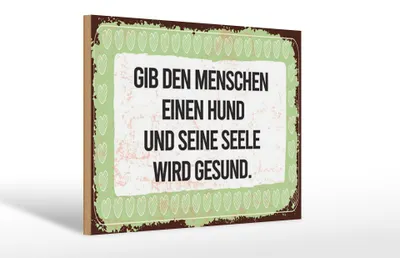 Produktbild von Holzschild Spruch 20x30 cm Hund Seele Gesund Schild