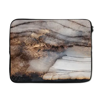 Produktbild von MuchoWow® Laptop Hülle 15 Zoll Sturm - Gold - Abstrakt Laptoptasche - Laptoptasche - Sleeve - Rundum-Schutz