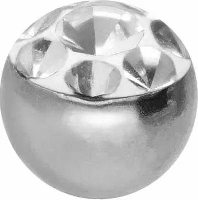 Produktbild von Chirurgenstahl Schraubkugel MULTIKRISTALLE Silber Gewinde: 1,2mm | Kugelgröße: 3mm