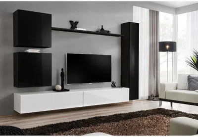 Zdjęcie produktu dla Ściana do salonu RIONATA 8 - czarno-biała