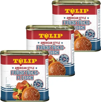 Produktbild von TULIP 3x Frühstücksfleisch 340g American Style Original Dosenfleisch Konserve