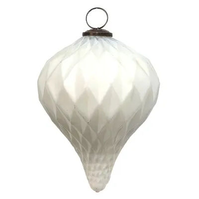 Produktbild von Clayre & Eef Weihnachtskugel XL Ø 16 cm Weiß Glas
