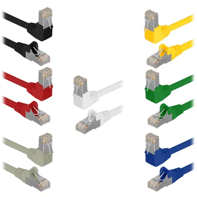 Produktbild von Patchkabel 90° Winkel CAT.6 Grün 0,5m