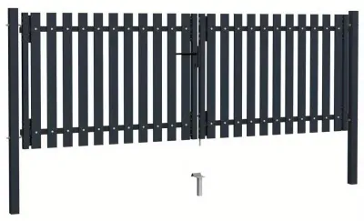 Produktbild von Doppelstabgitterzaun – Gartentor – Sicherheitszaun – 306 x 125 cm, Anthrazit