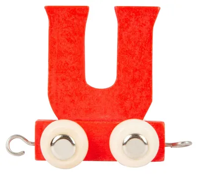 Image de Small Foot Train à lettres en bois U rouge - Set de 12 lettres