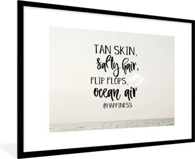 Produktbild von MuchoWow® Gerahmtes Poster Sommer - Meer - Schwarz 90x60 cm - Poster mit Schwarzem Bilderrahmen Wandposter Rahmen Foto Bilder - Wanddekoration - Fotos