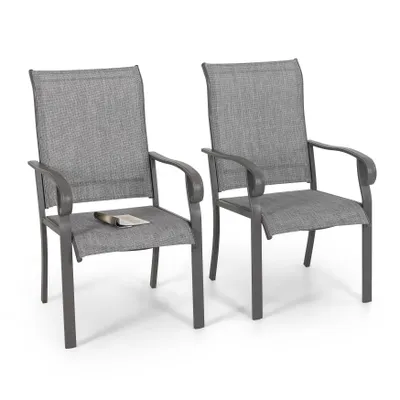 Produktbild von Avestar 2-teiliges Outdoor-Textilene-Stuhl-Set, Hellgrau