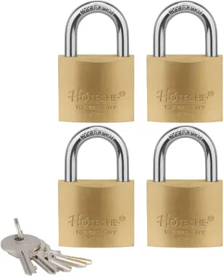 Produktbild von Hotehce 4-teiliges Set aus Messing Vorhängeschlössern 40 mm