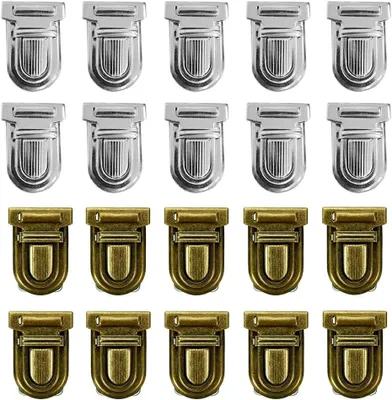 Productafbeelding van Steeksloten Tassen - Draaisluitingen Portemonnee - Tassen Maken - Eenvoudige Installatie - 20 Sets - Zilver Antiek Groen