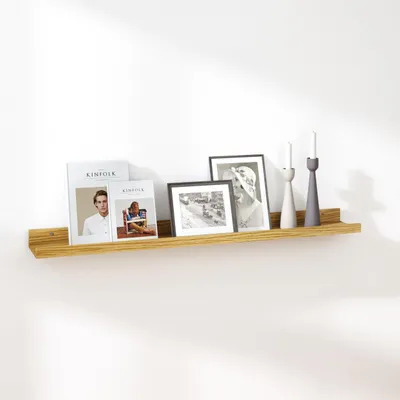 Immagine prodotto di Mensole sospese in legno di quercia, 90 cm, per la decorazione della parete