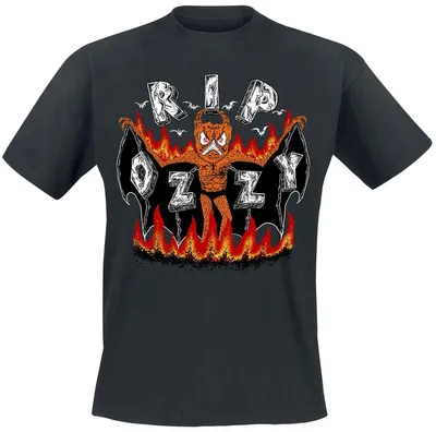 Produktbild von Ozzy Osbourne T-Shirt Herren RIP Ozzy schwarz Band-Merch, Bands 100% Baumwolle L