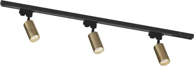 Produktbild von ZUMALINE Schienenstrahler-Set 3x GU10 1 m schwarz gold Rohrschiene 3552