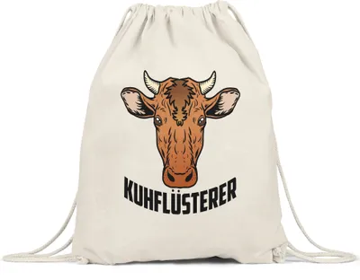 Produktbild von Kuhflüsterer Turnbeutel Gymsack Kuh-Fans Kuh-Liebhaber Milchkuh Landwirt Geschenkidee