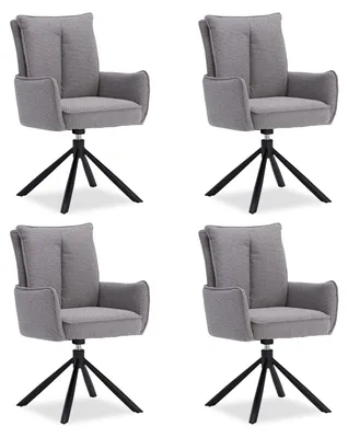 Produktbild von Homestyle4u Esszimmerstühle 4er Set Polsterstuhl Armlehnenstuhl Drehbar Grau Stoff