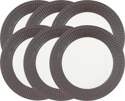 Produktbild von Greengate Alice Frühstücksteller dark chocolate 23 cm Set6
