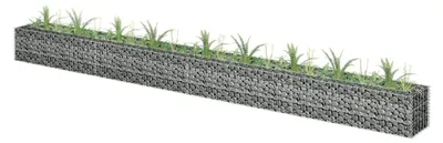 Produktbild von Gabionen-Hochbeet aus verzinktem Stahl 360×30×30 cm, Pflanzkübel, Kräuterbeet, Hochbeet-Kit, Pflanztrog, Vertikalbeet, Pflanzgefäße