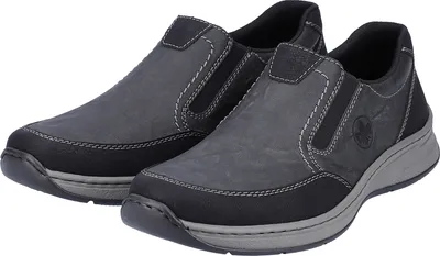 Produktbild von Rieker Herren Slipper Halbschuhe komfortabel Stretcheinsätze lose Einlagen 14362, Größe:43 EU, Farbe:Grau