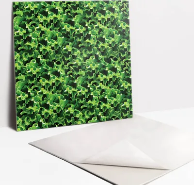Obrázok produktu pre Samolepiace vinyleové dlaždice - Nálepky na Stenu - Podlahu - Sada 9 Kusov - 30x30 cm - Listy zeleného salátu