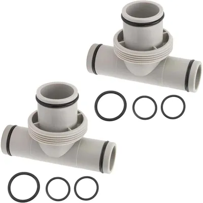 Productafbeelding van T-stukken voor zwembadtubing, 2 stuks, 32 mm naar 38 mm, kunststof