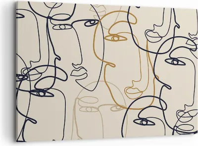 Produktbild von Bild auf Leinwand - Leinwandbild - Einteilig - Frau Gesicht Linie - 100x70cm - Wand Bild - Wanddeko - Wandbilder - Leinwanddruck - Bilder - Wanddekoration - Leinwand bilder - Wandbild - AA100x70-5109