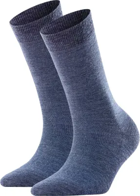 Produktbild von FALKE Damen Socken 2er Pack - Softmerino SO, Kurzsocken, einfarbig Blau 37-38