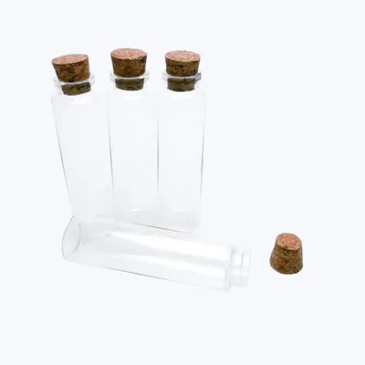 Produktbild von Jarvials 12 Stück transparente Glasflasche mit Korkverschluss, Fassungsvermögen