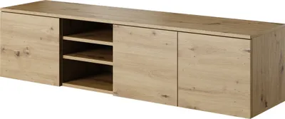 Produktbild von Wandmontierter RTV-Schrank, 150x38x37, TV-Schrank, modern matt, TV-Lowboard ARTISAN-Eiche