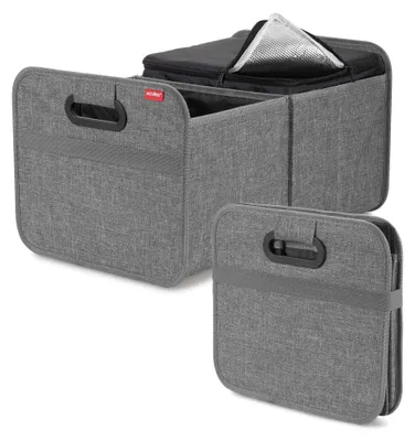 Produktbild von Kofferraum Faltbox mit Kühlfunktion – Auto Organizer mit isoliertem Kühlfach & Netztasche – Vielseitig für Reise, Alltag & Sport – Formstabil & belastbar mit gepolsterten Griffen
