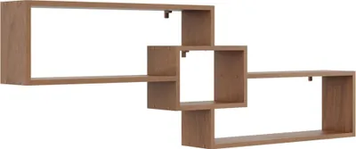 Produktbild von Wandregal Nussbaum – modernes Hängeregal für Dachschrägen, Dekoregal fürs Wohnzimmer, Schlafzimmer oder Büro, 158 cm breit