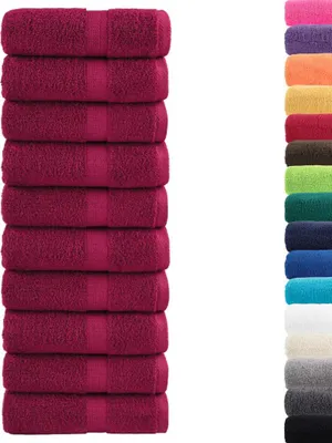 Produktbild von vidaXL Premium Gästetücher SOLUND 10 Stk. Bordeaux 30x50 cm 600 g/m²