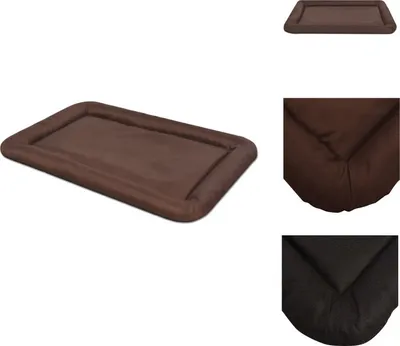 A brown rectangular pet bed is shown on a white background.