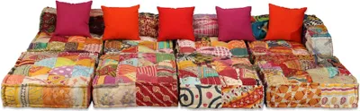 Obrázek produktu pro vidaXL 4-sedačka Modular Pouf Patchwork Fabric