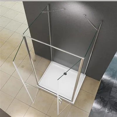 Produktbild von Glaswerk Westfalen - Nora 90x90x90 cm U Form Duschkabine Klarglas inkl. Tasse & Siphon