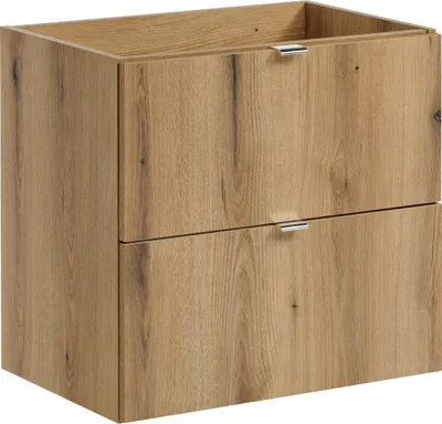 Produktbild von Waschbeckenunterschrank 60 Cm Eiche 2 Schubladen, Leise Schließung, Modern