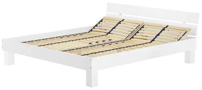 Produktbild von Weißes Doppelbett Massivholz Buche 180x200 Zubehör wählbar V-60.86-18WFederholzrahmen inkl.