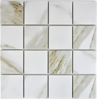 Produktbild von Mosaikfliese Calacatta weiß beige Keramik Badfliese Fliesenspiegel MOS16-0112