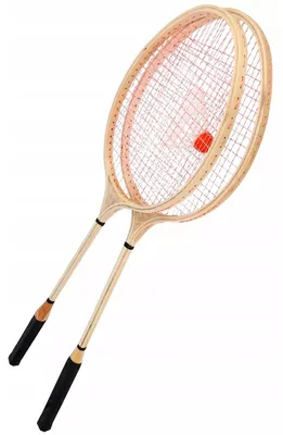 Obrázok produktu pre Sada drevených rakiet na bedminton s košíkom