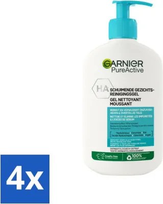 Produktbild von Garnier - Pure Active - Gesichtsreiniger - Feuchtigkeitsspendend - 250 ml - Vorteilspack - 4 Stücke