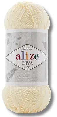 Immagine prodotto di Alize 1x 100g Diva Fine Wolle, tinta unita, adatta per uncinetto e maglia (Color crema - 1)