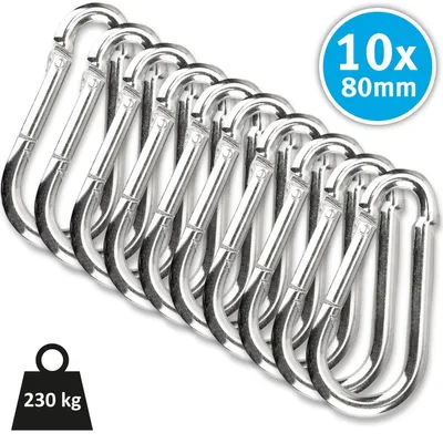 Produktbild von Karabinerhaken 80 mm x 8 mm - 10 Stück