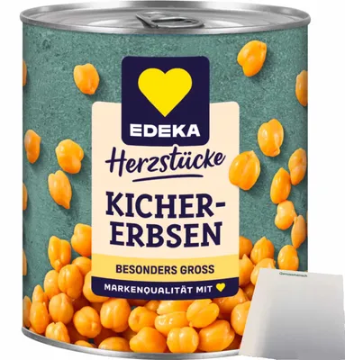 Produktbild von Edeka Kicher Erbsen naturell (800g Dose) + usy Block